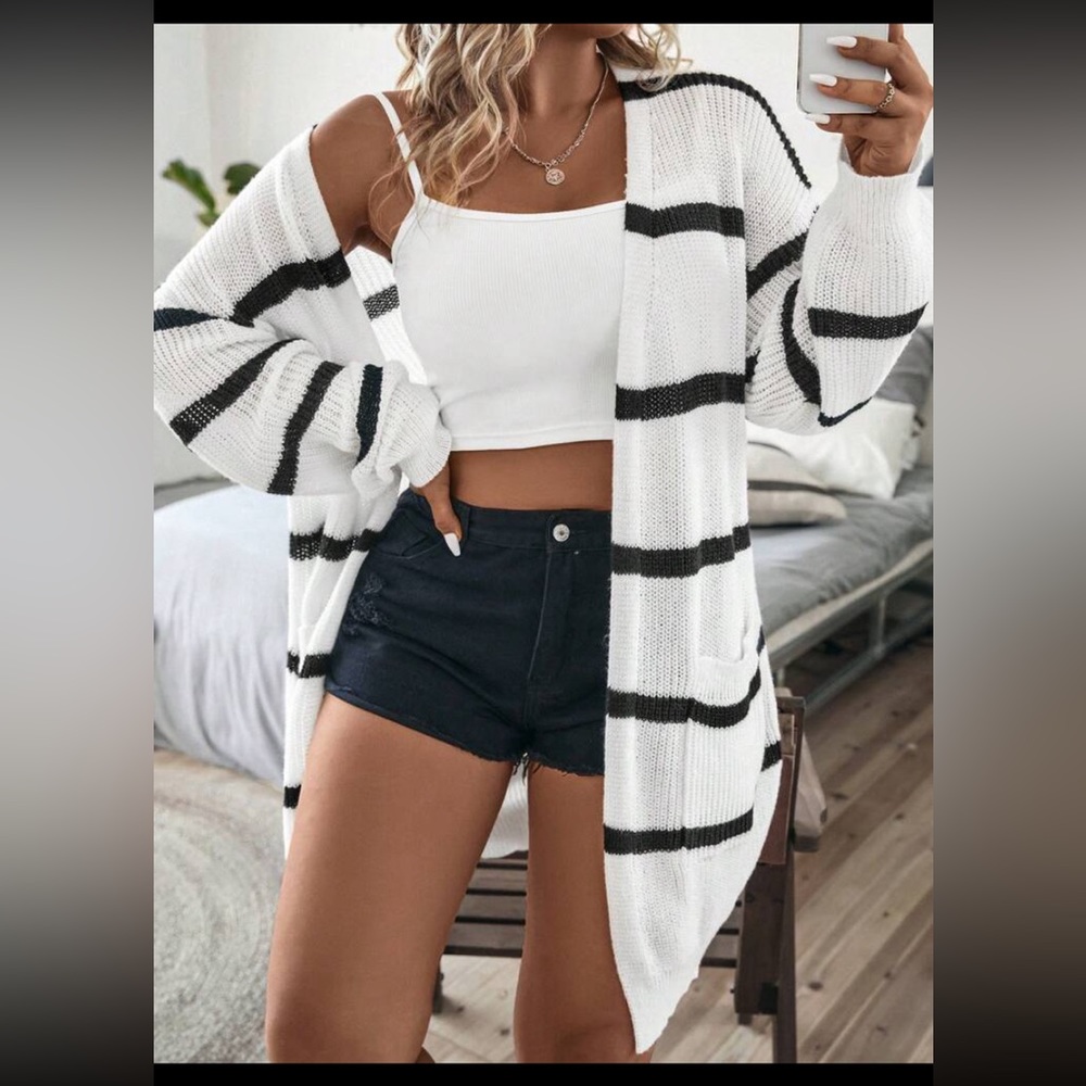 Black and white over sized cardigan